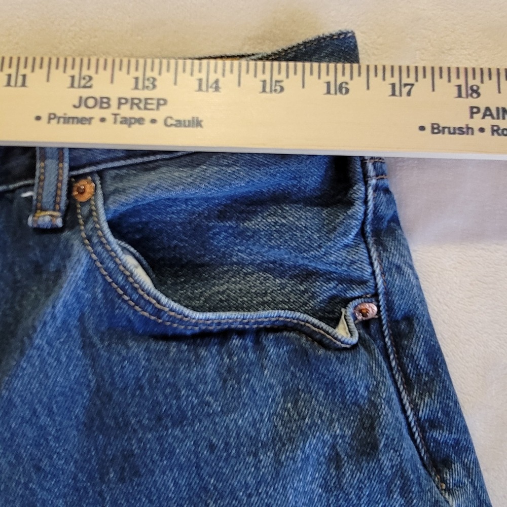 Y2K Levi's 501 Original Fit Mens 35x30 (33x27.5) Blue Jeans Straight Button Fly - Picture 6 of 14